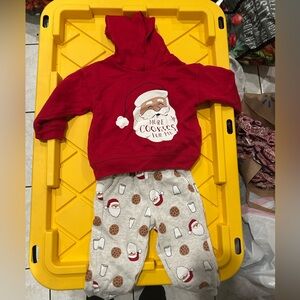 Carters 18 month boy Santa cookies set